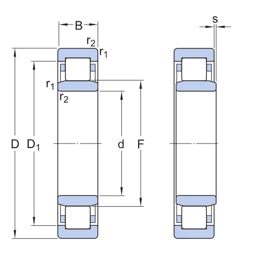 NU 2984 ECMA  Cylindrical Roller Bearing drawing