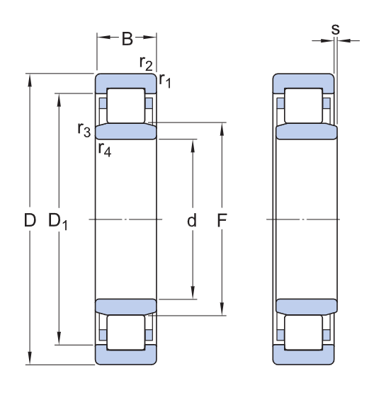 NU 2222 ECML Cylindrical Roller Bearing drawing NU 2222 ECML Cylindrical Roller Bearing drawing