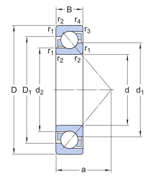 7226 BCBM Angular Contact Ball Bearing drawing 7226 BCBM Angular Contact Ball Bearing drawing